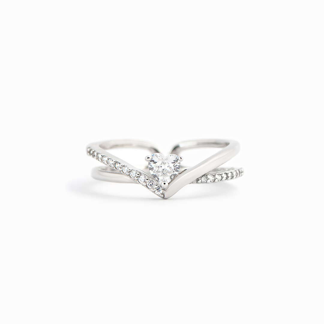 ALWAYS BE HOME V HEART RING