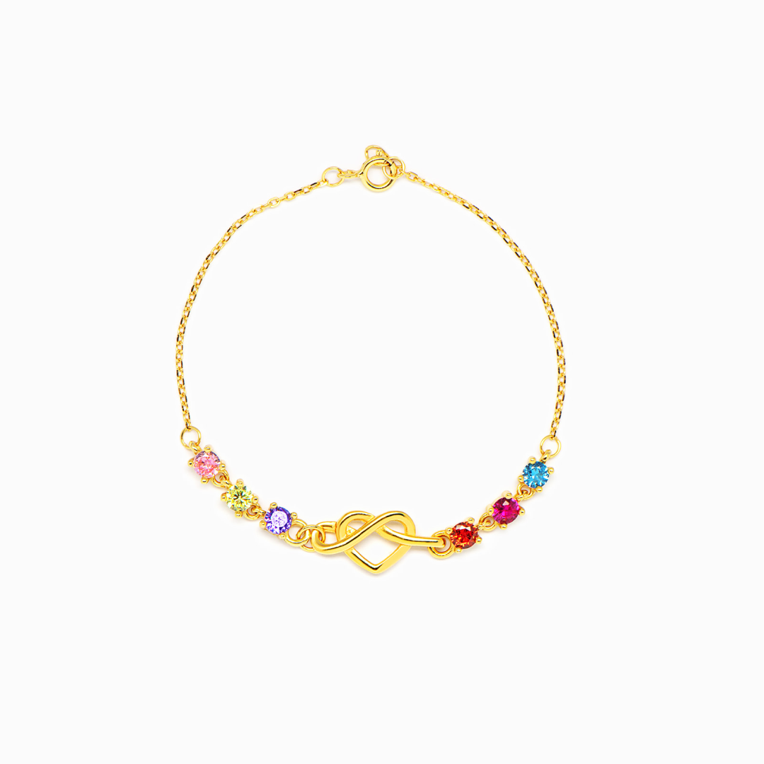 1-8 Heart With Birthstone Bracelet