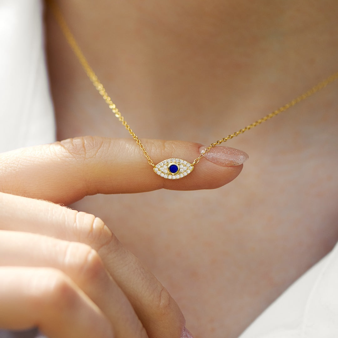 18K Gold Vermeil Evil Eye Necklace