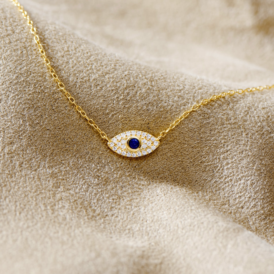 18K Gold Vermeil Evil Eye Necklace