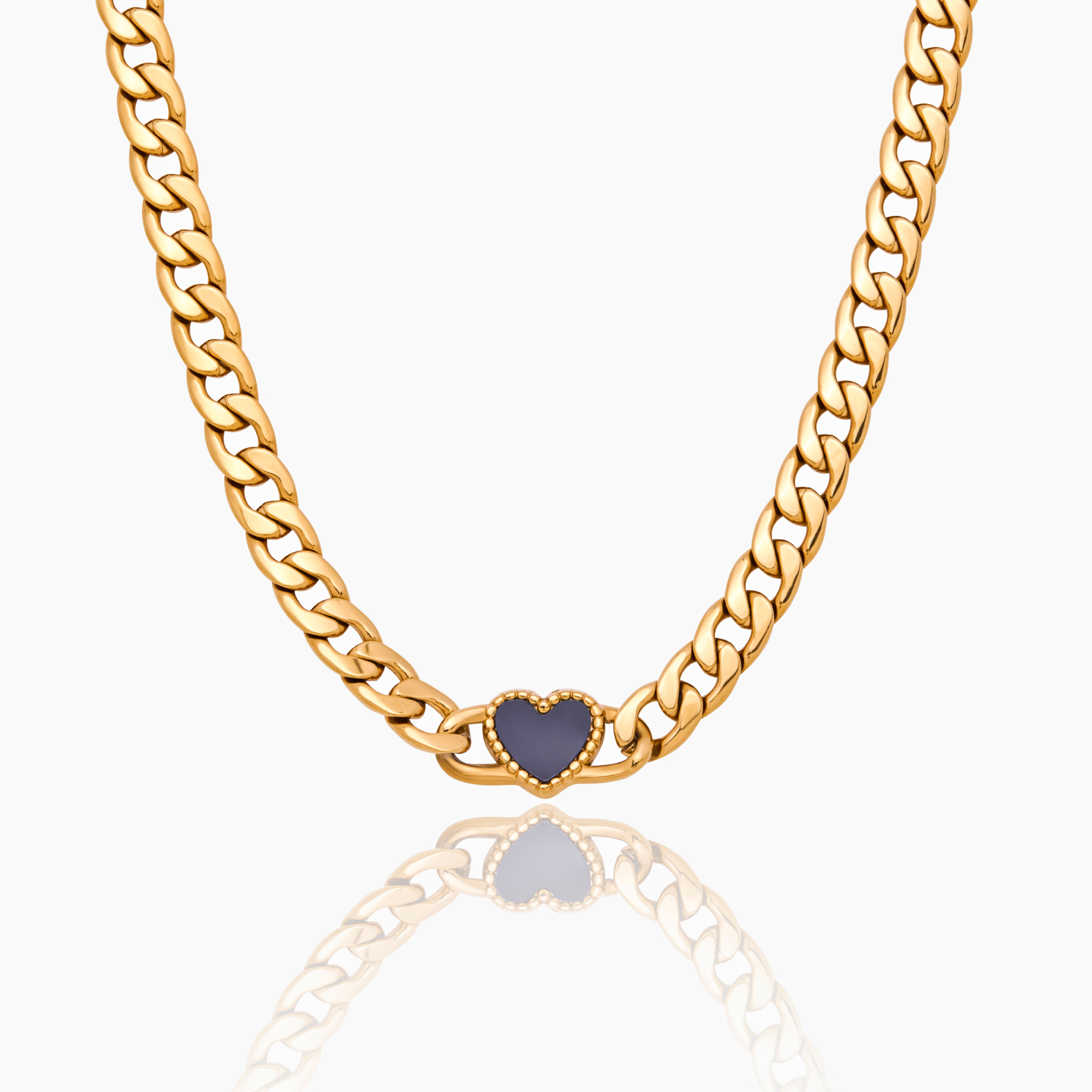 Heart Curb Chain Necklace