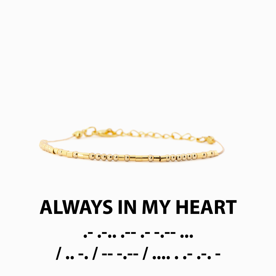 Morse Code Bracelet 18K Gold Plated Olivia Jewelry