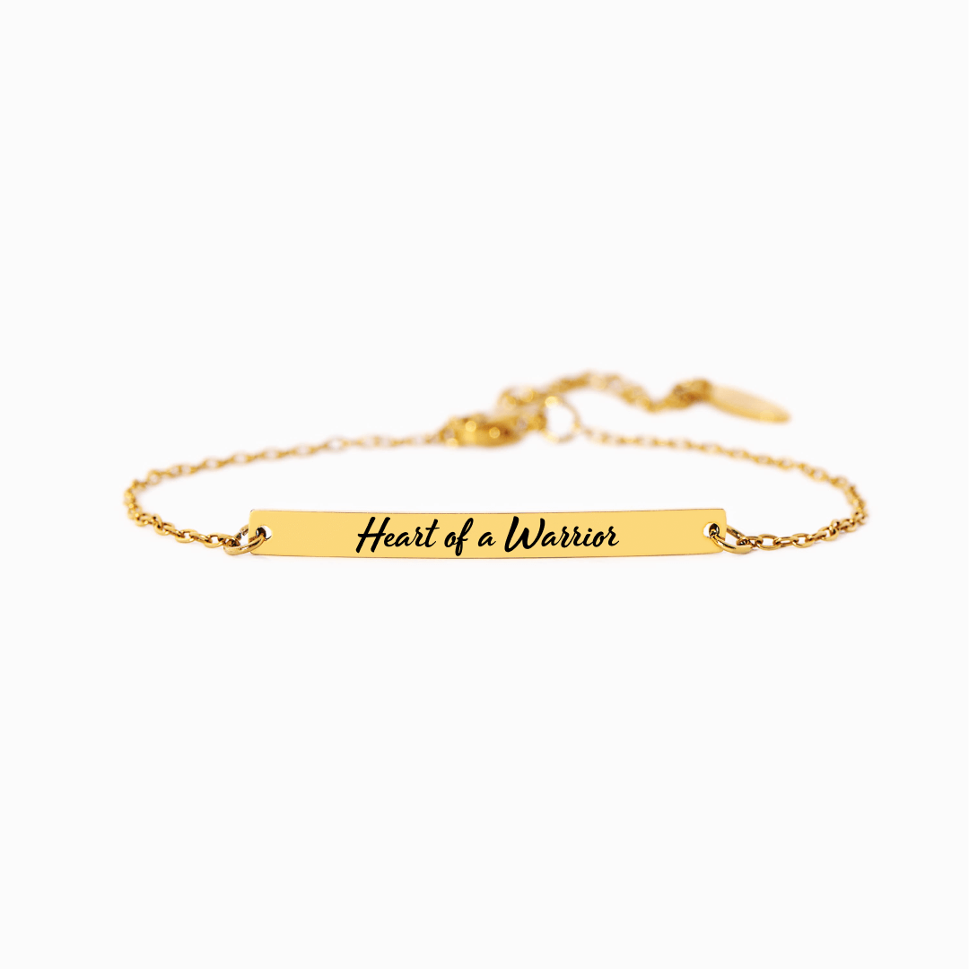 Heart Of A Warrior - Motivational Bar Bracelet