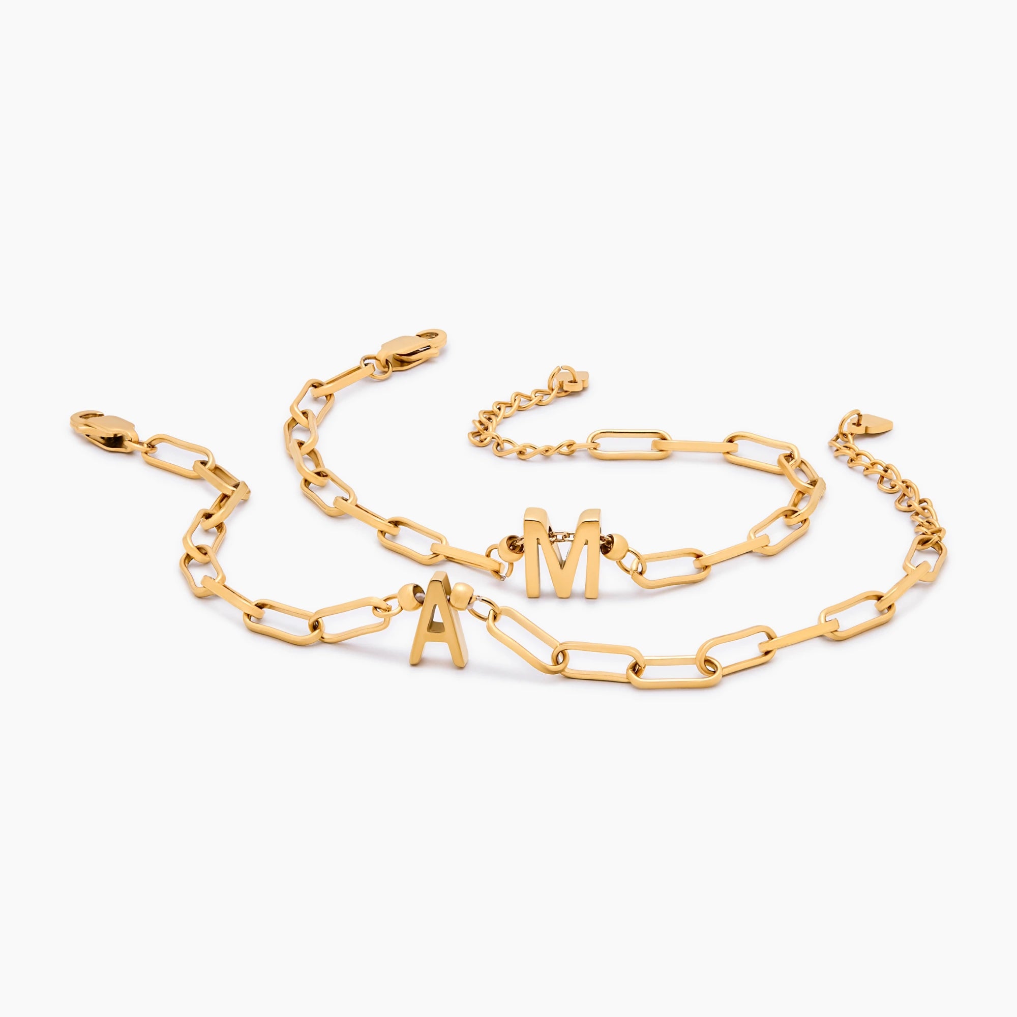 Paperclip Initial Charm Bracelet