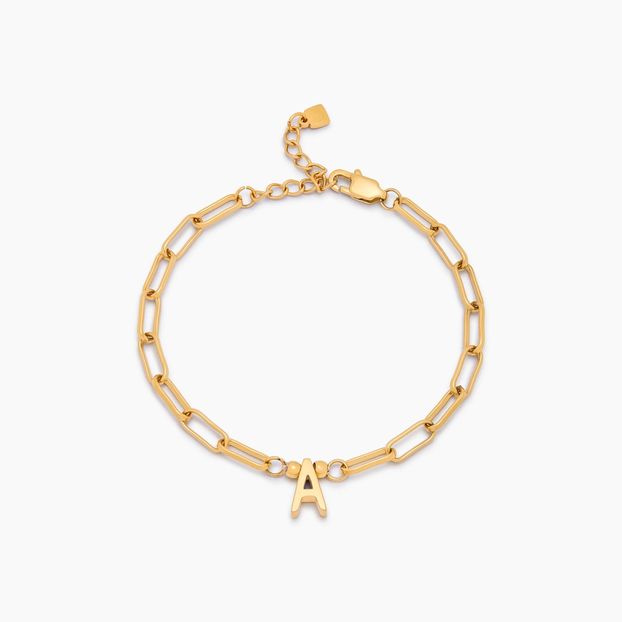 Paperclip Initial Charm Bracelet