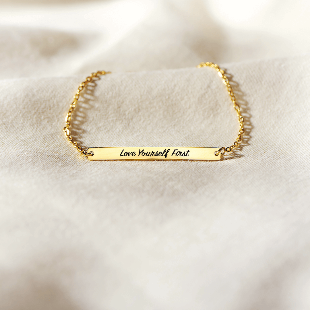 Love Yourself First - Motivational Bar Bracelet