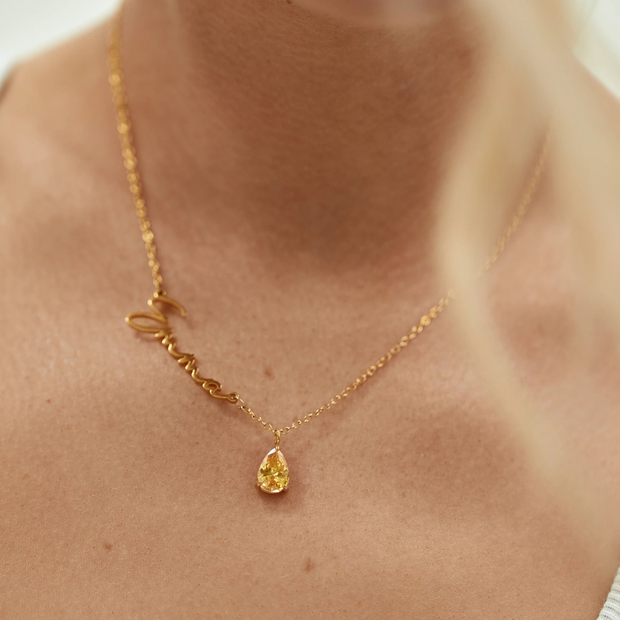 Signature Name and Birthstone Necklace