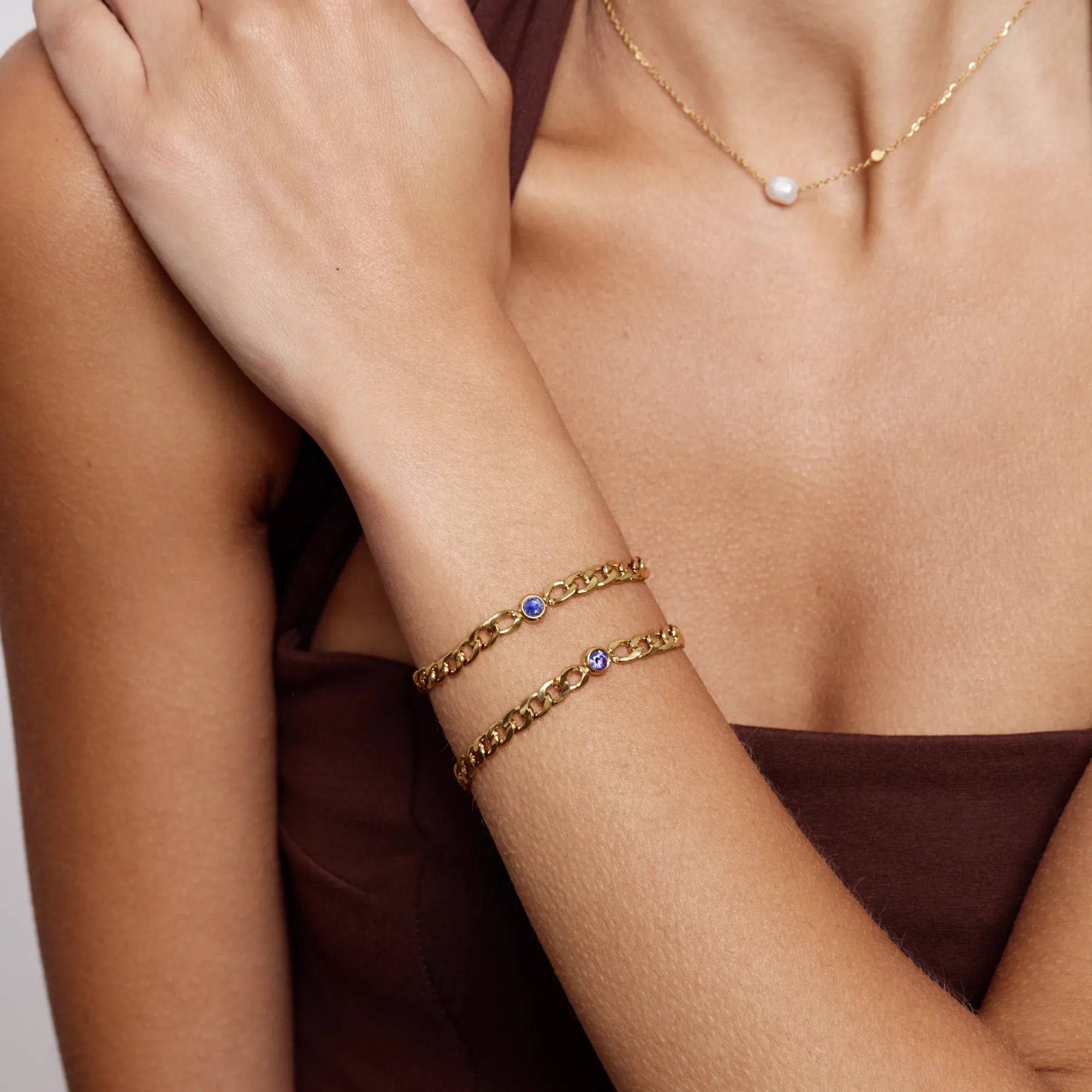 Curb Birthstone Bracelet