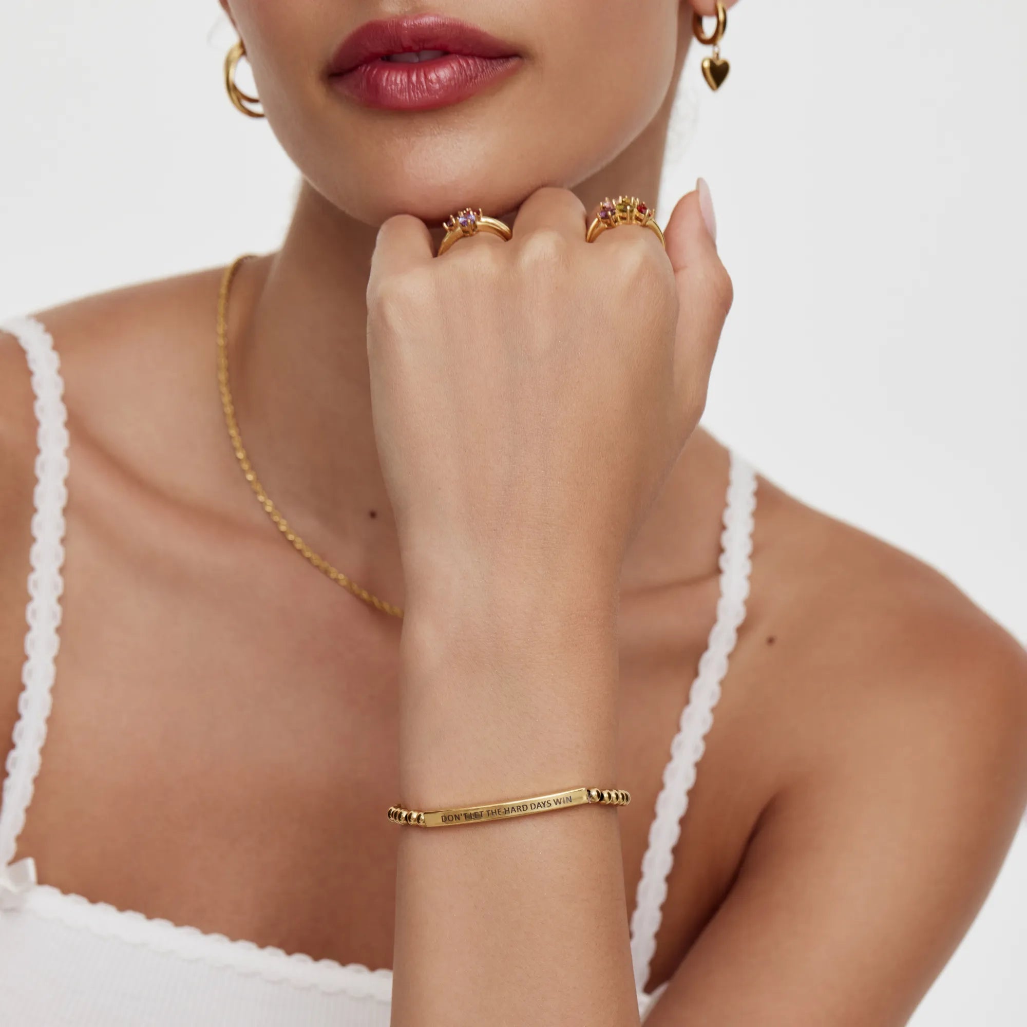 Don't Let The Hard Days Win Beaded Bracelet