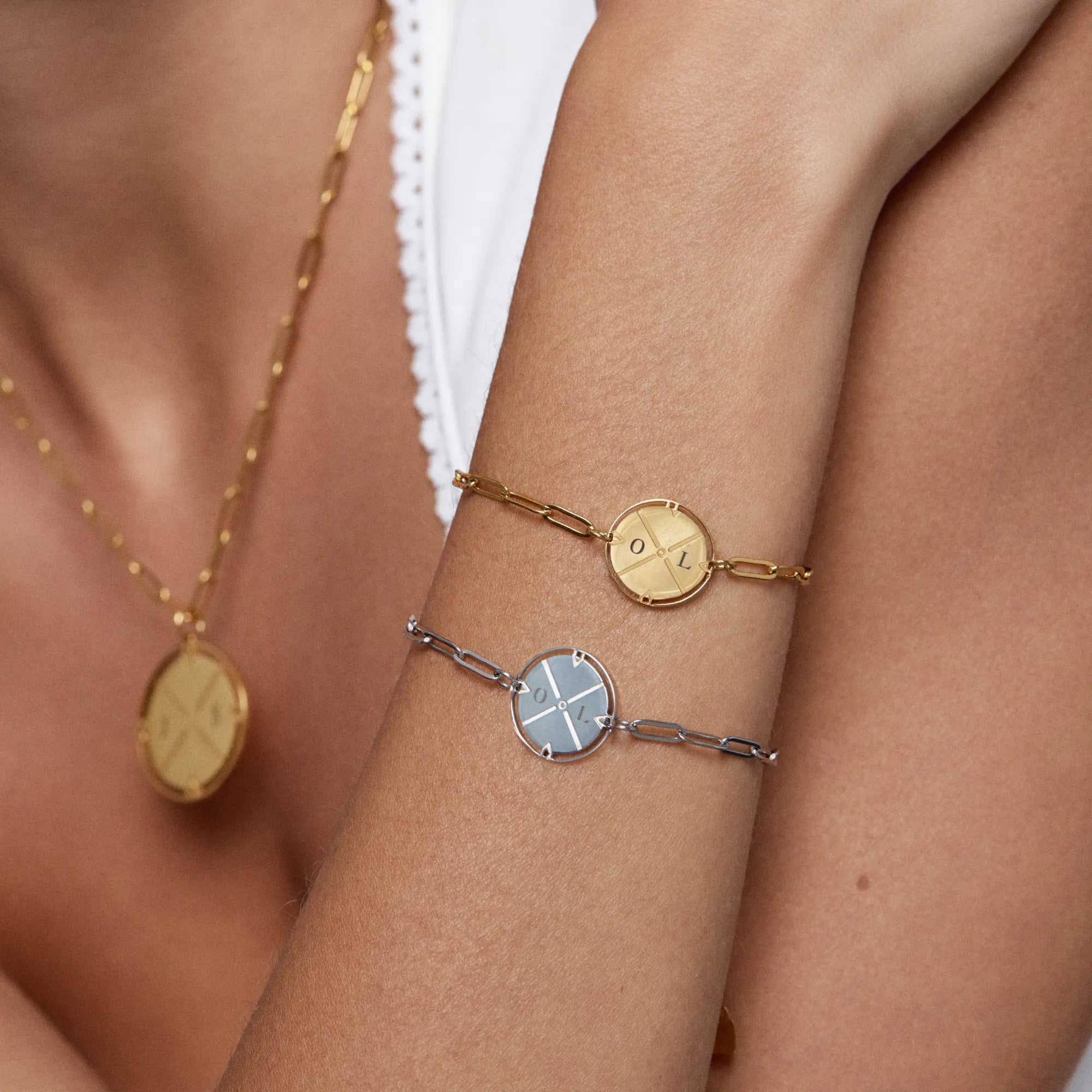 Engraved Compass Bracelet