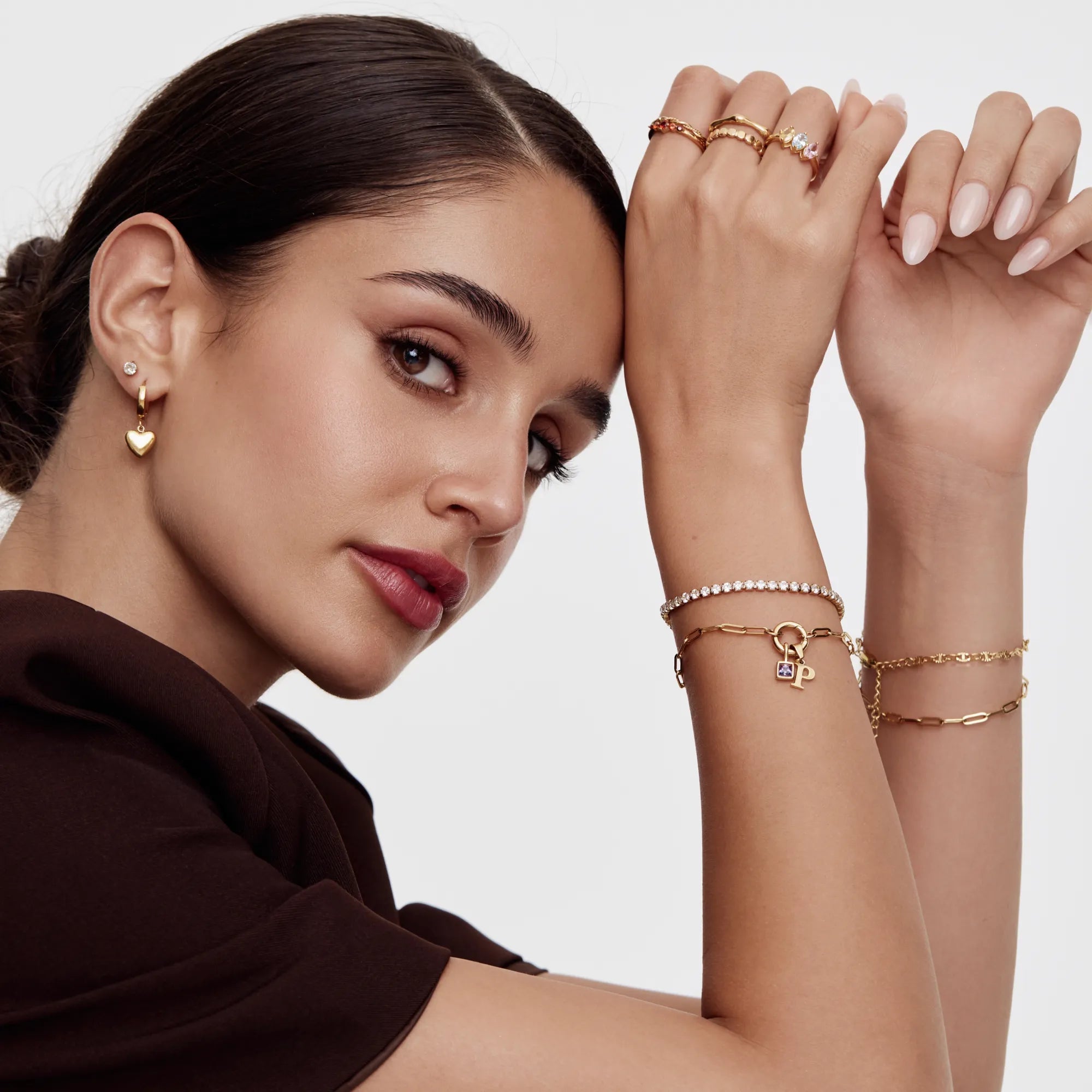 Paperclip Initial Birthstone Bracelet