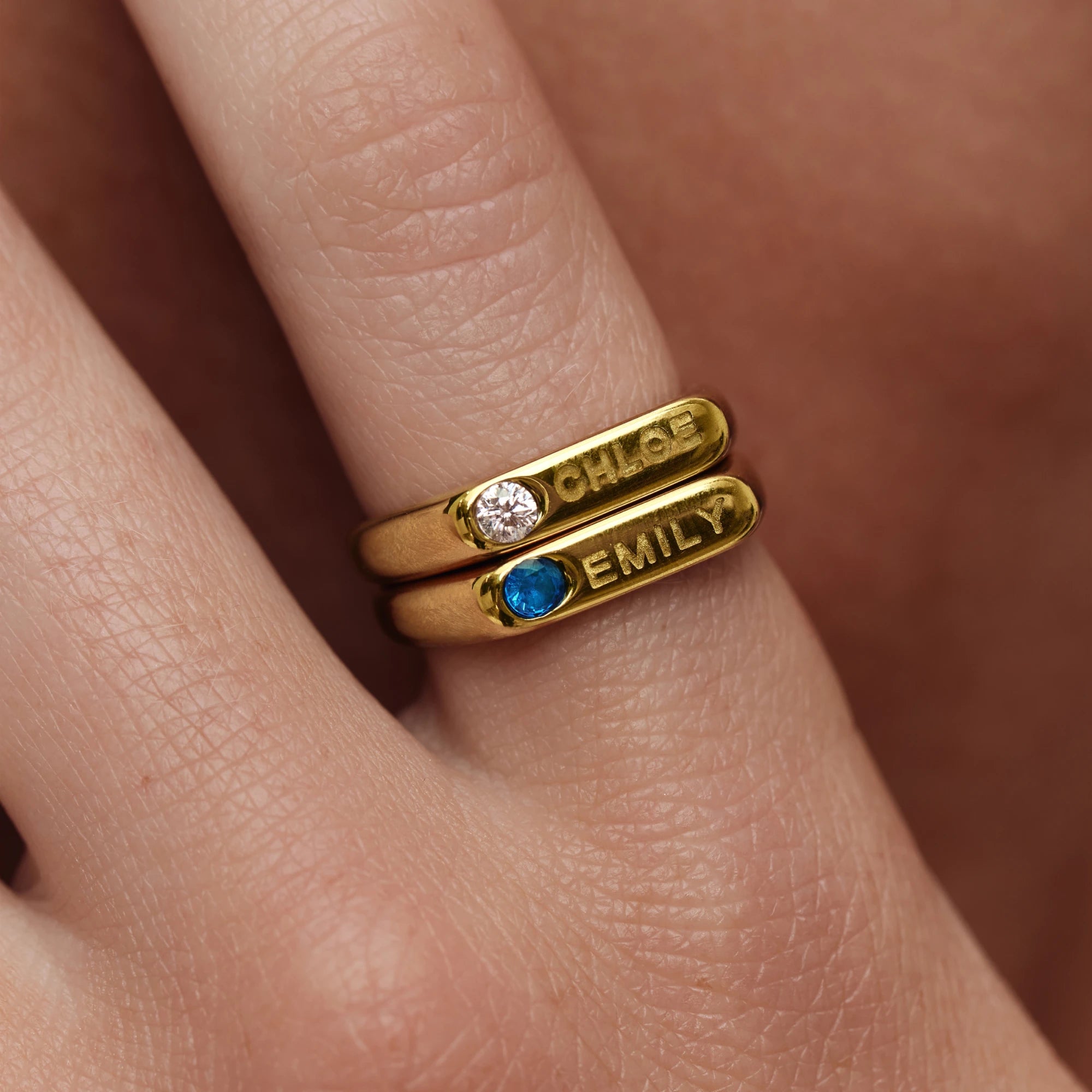Birthstone Name Ring