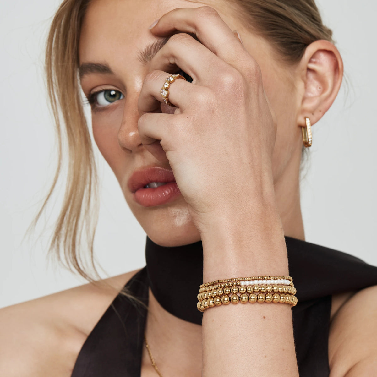 Pearl Beaded Bracelet Stack