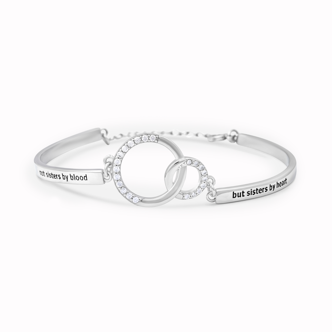 Not sisters by blood but sisters by heart bracelet discount