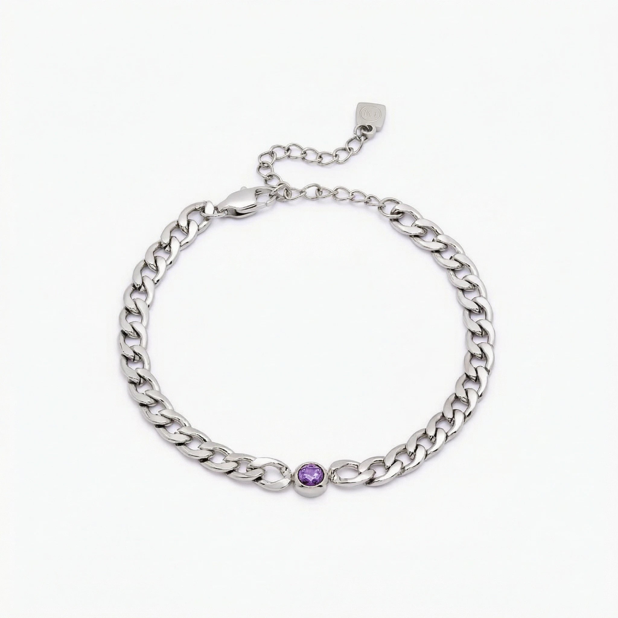 Curb Birthstone Bracelet