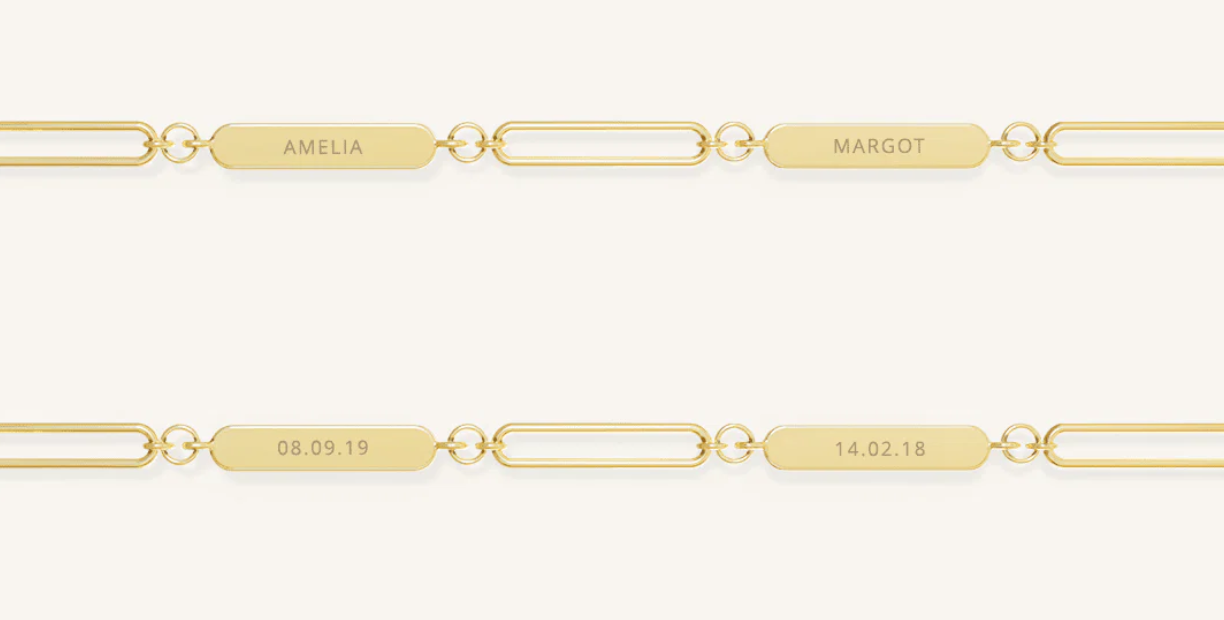 Paperclip Duo Name Bracelet