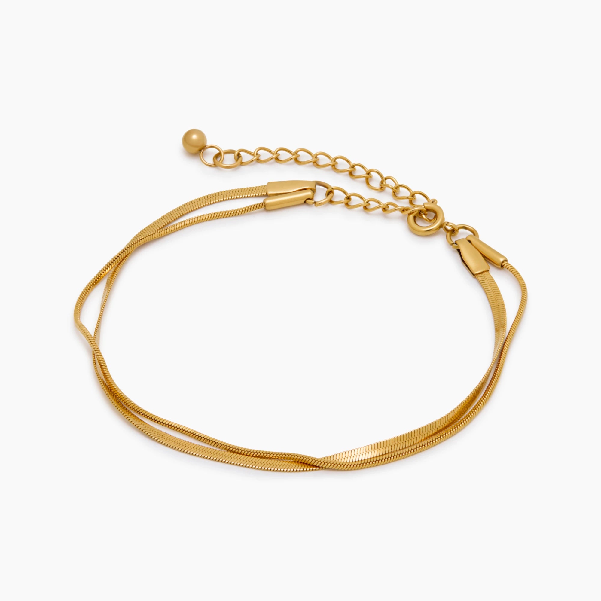 Double Snake Chain Layered Bracelet