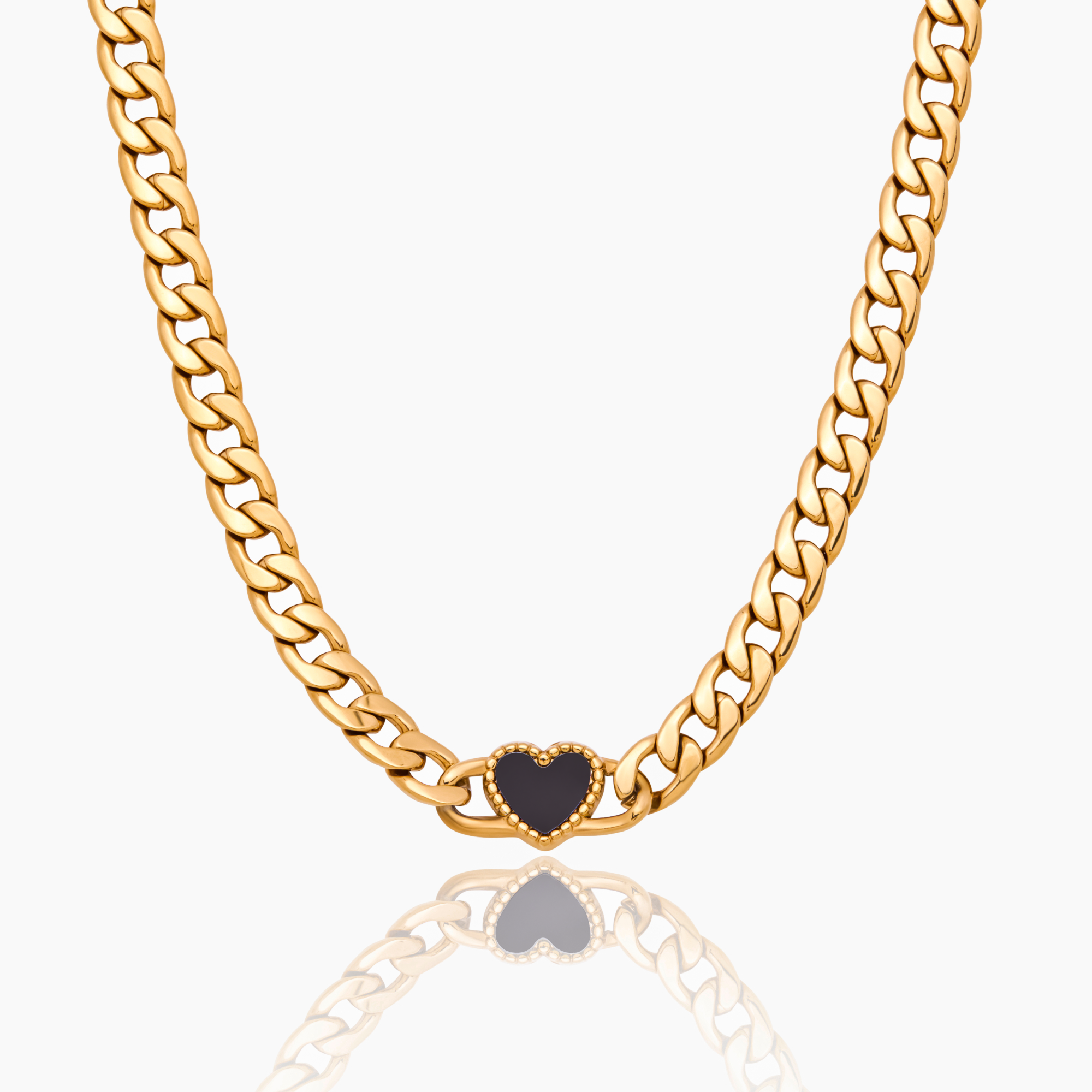 Ember Heart Curb Chain Necklace