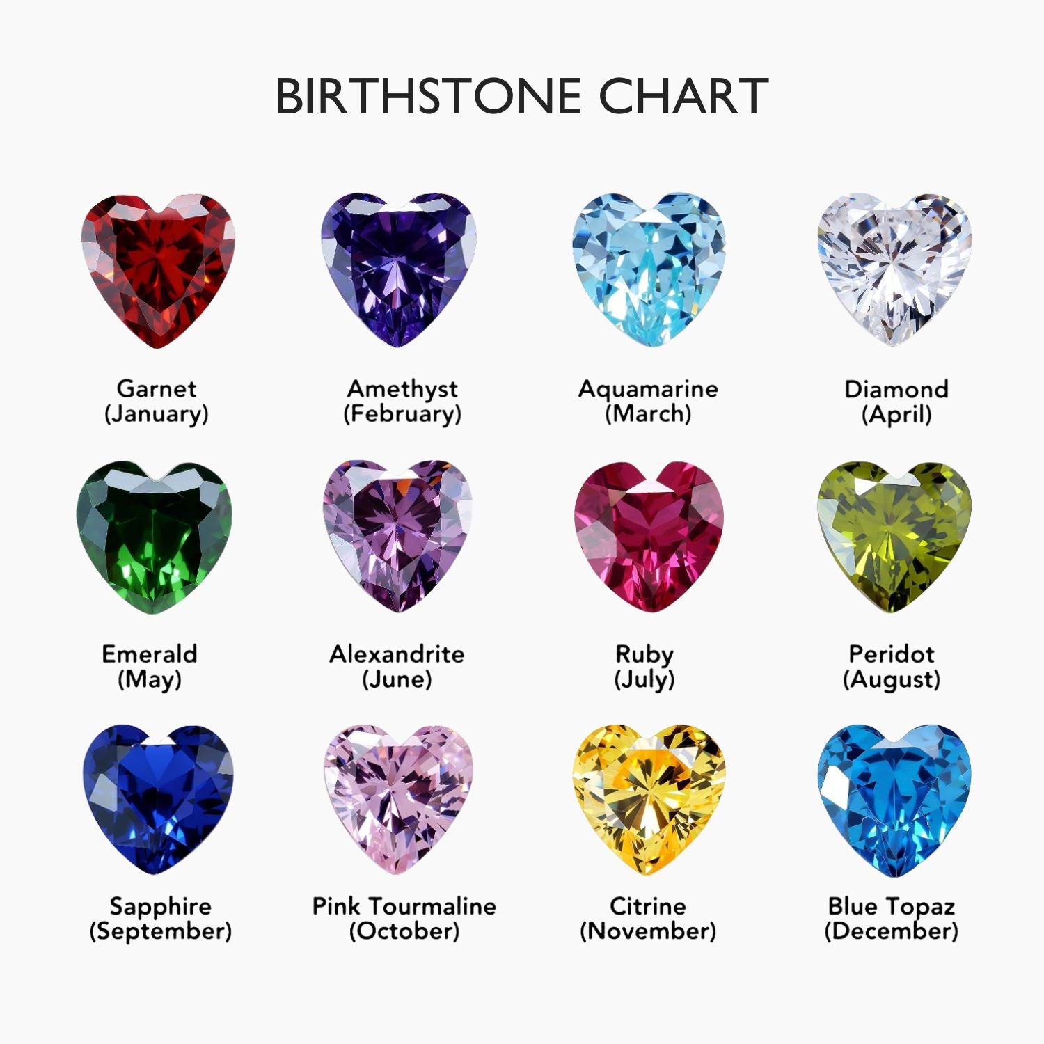 Heart Birthstone Necklace