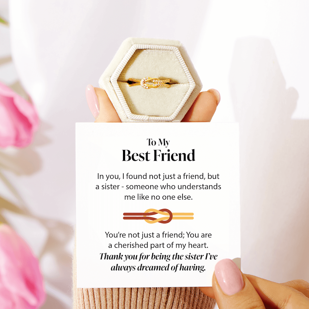 Sisterly Love Square Knot Ring - Gift of Enduring Friendship