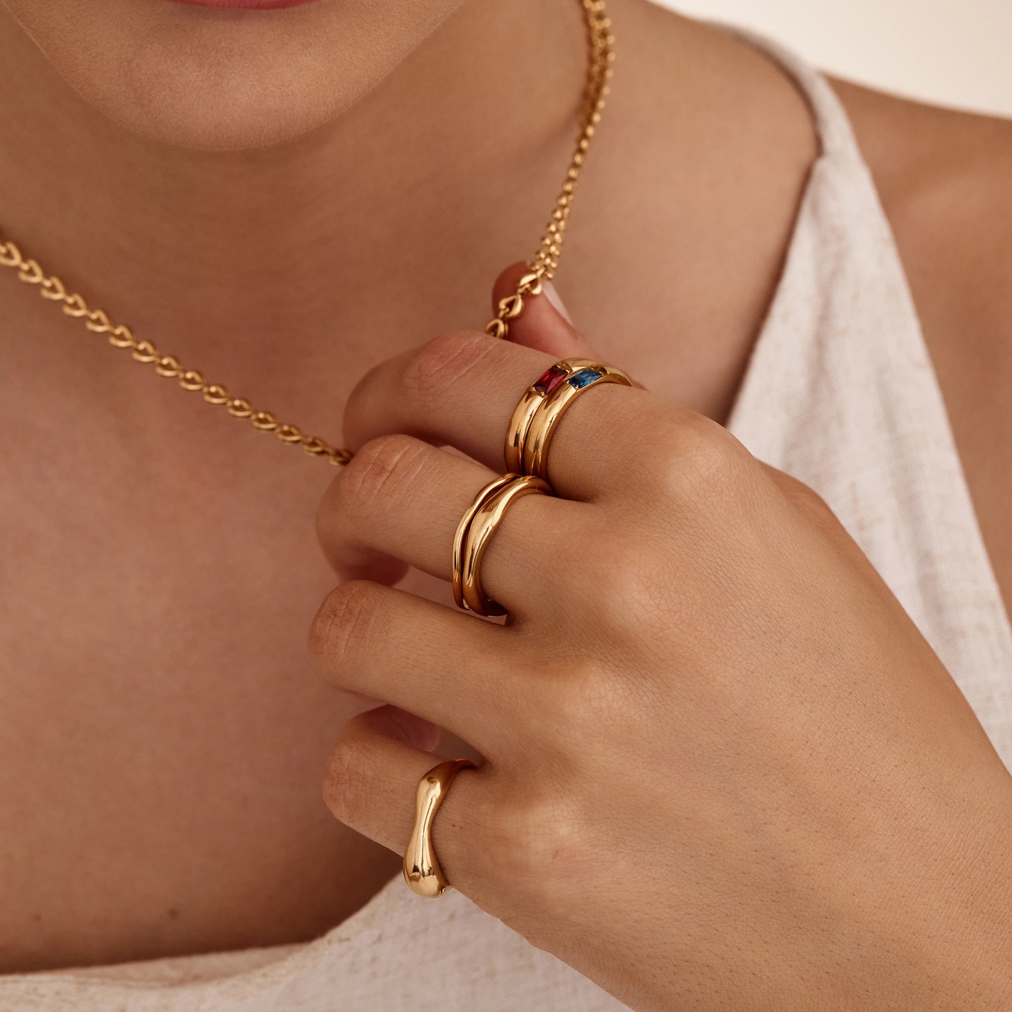 Asymmetrical Ripple Ring