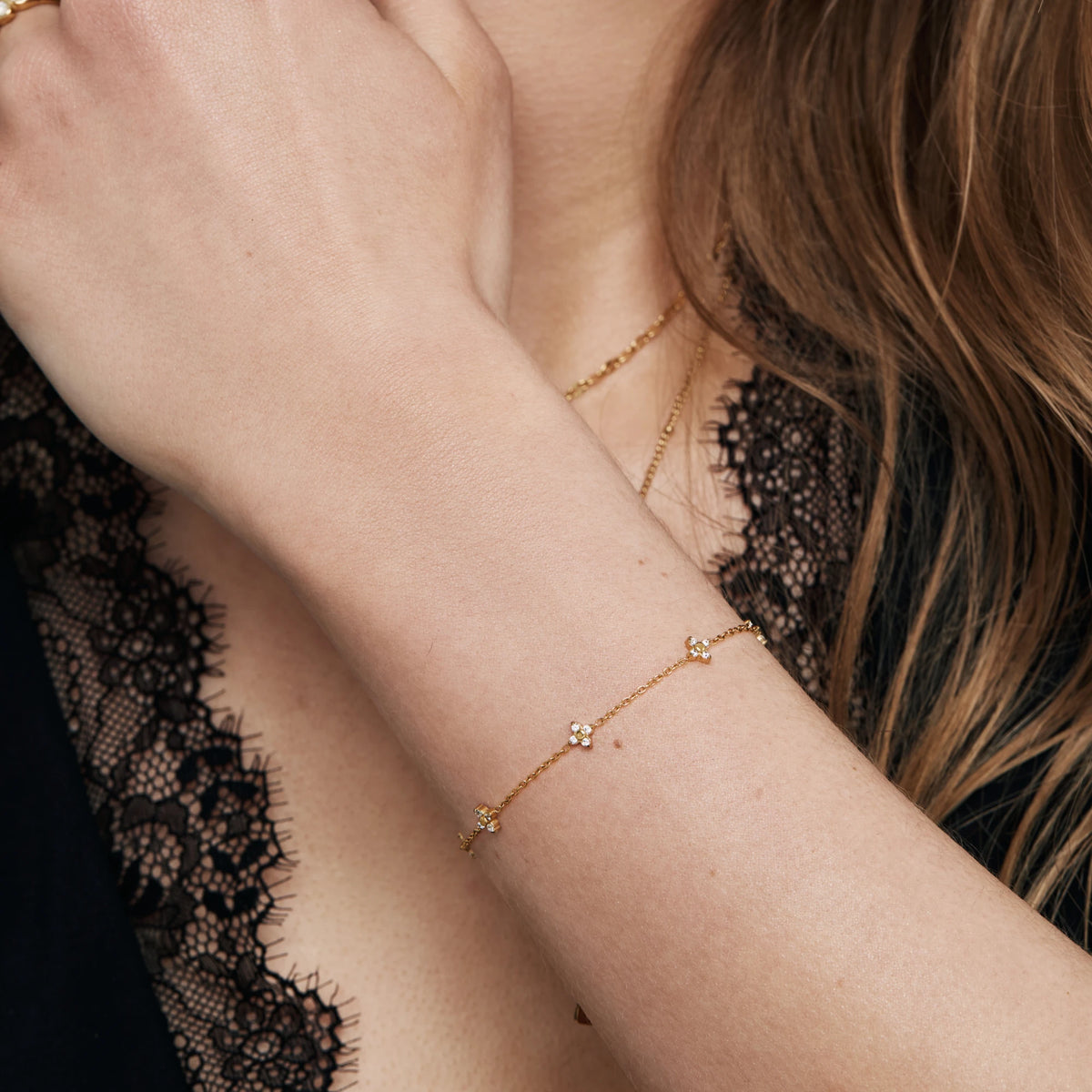 Crystal Clover Bracelet