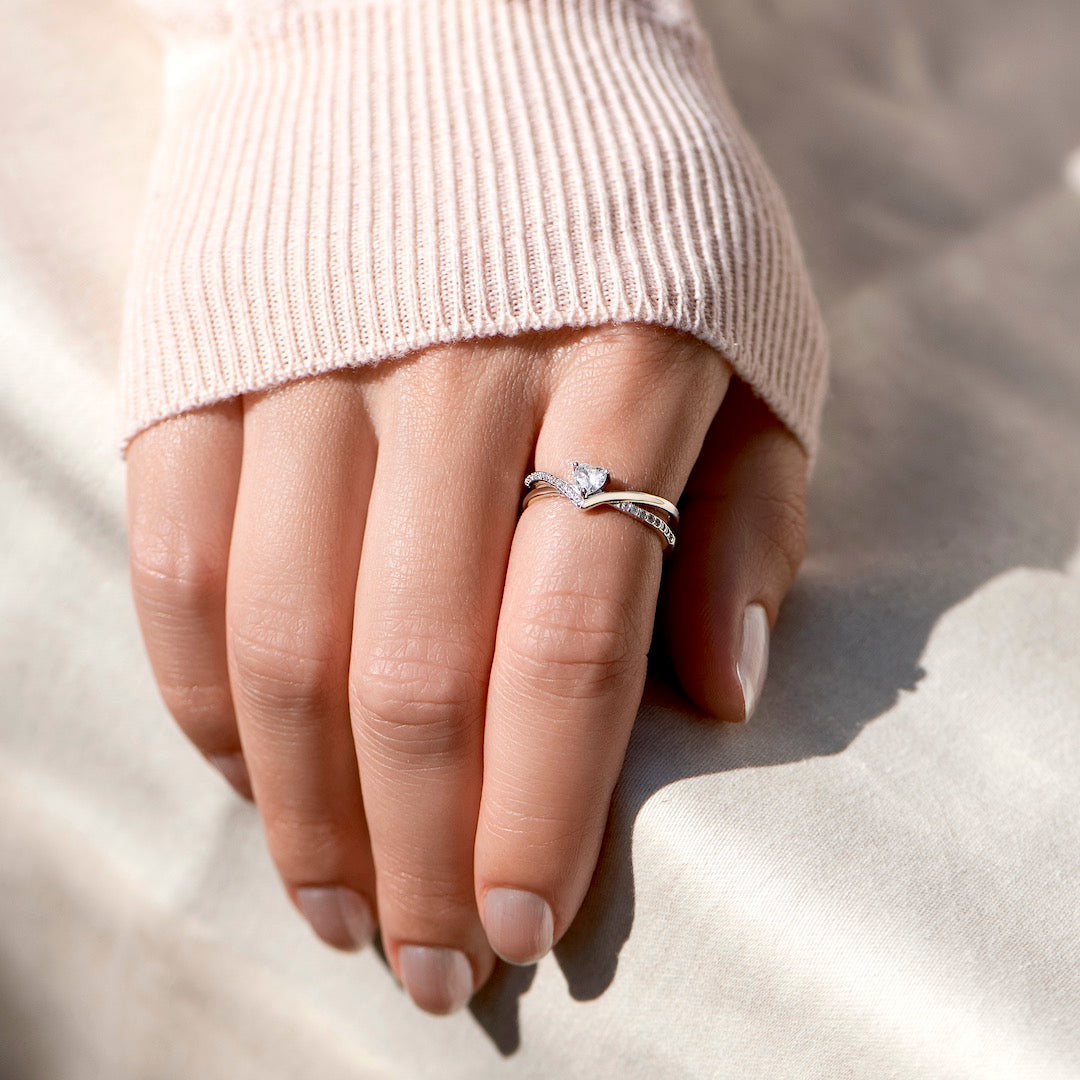 ALWAYS BE HOME V HEART RING