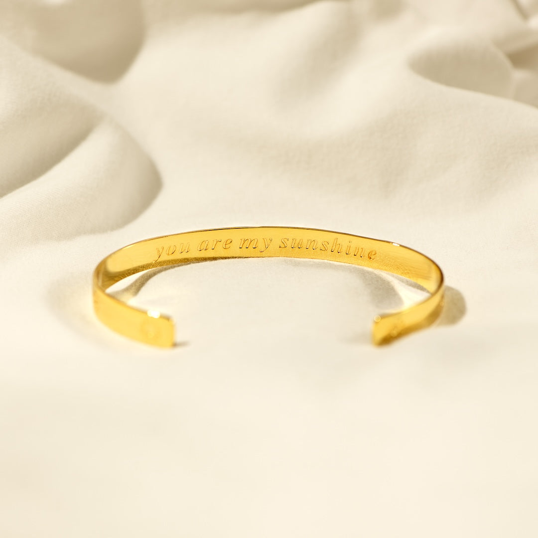 YOU ARE MY SUNSHINE - ENGRAVED CUFF BRACELET