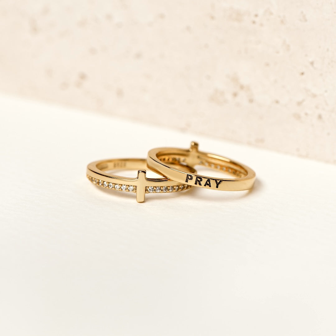 GOLDEN CROSS RING