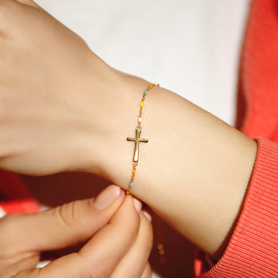 To My Daughter "Pray Through It" Cross Bracelet