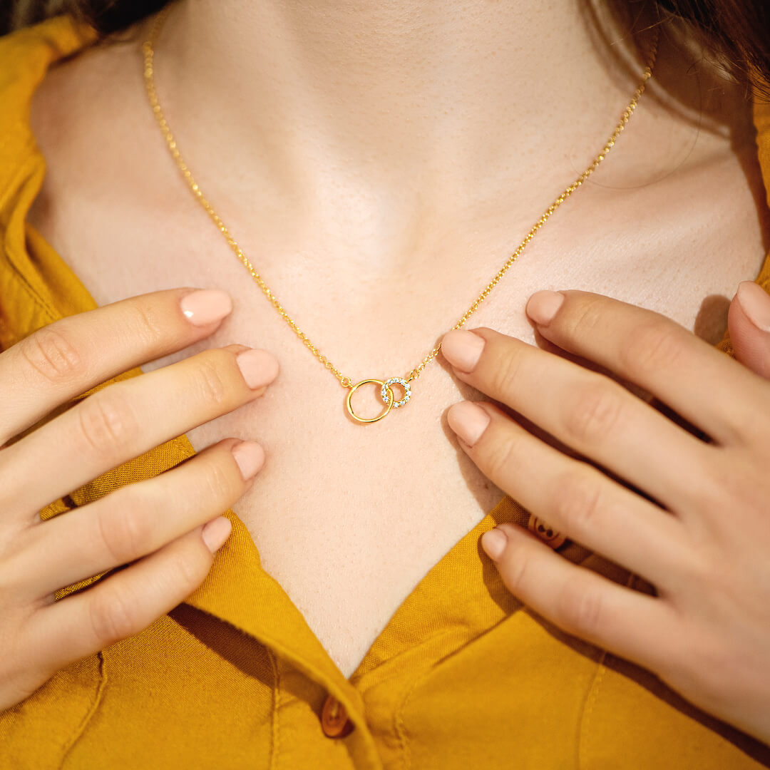 Double Circle Link Necklace