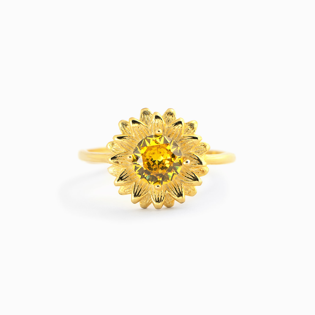 Citrine hotsell sunflower ring