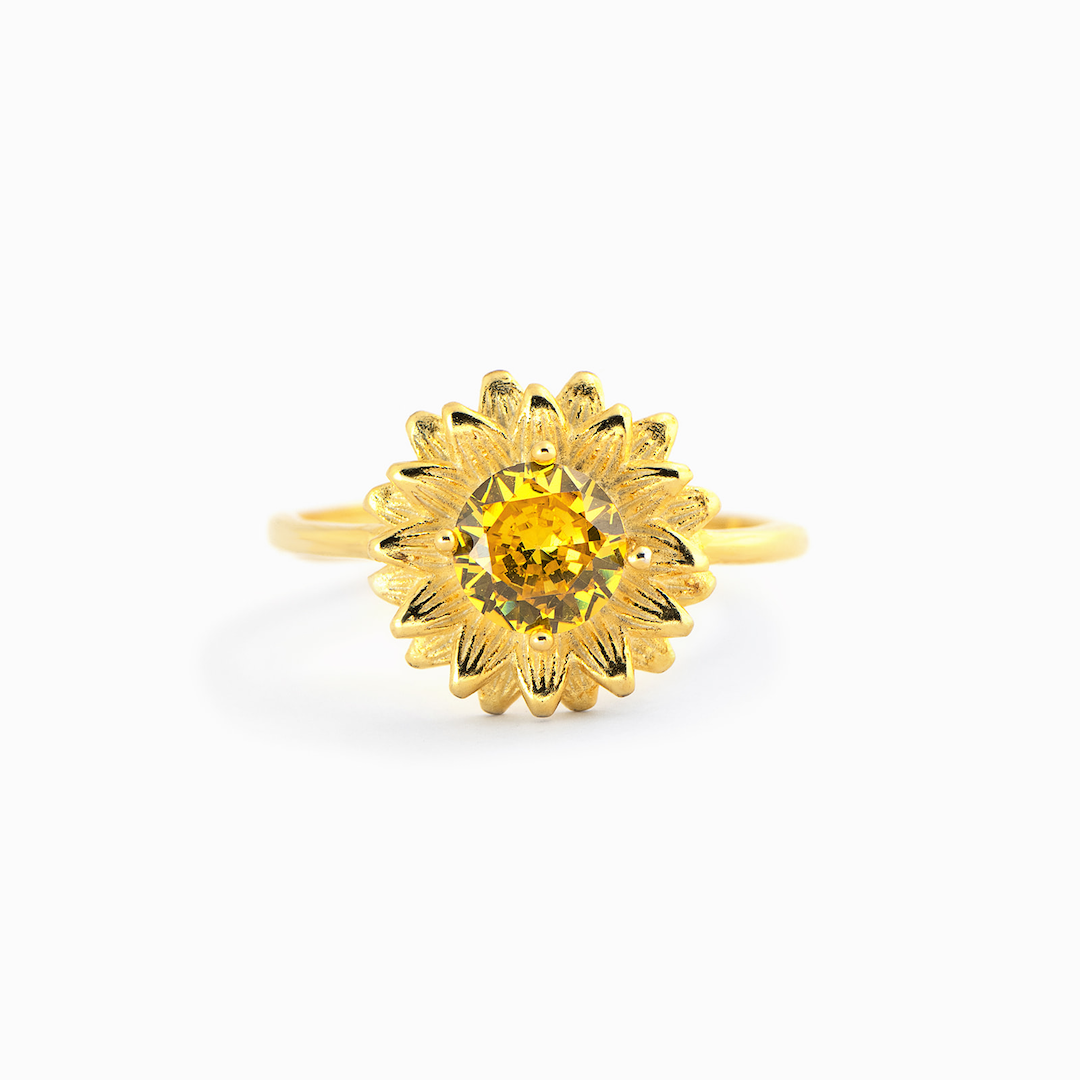 To My Best Friend "You Are My Sunshine" Sunflower Ring