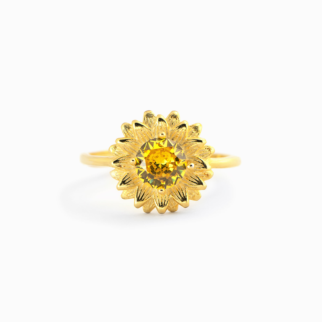 To My Daughter - You Are My Sunshine - Sunflower Ring