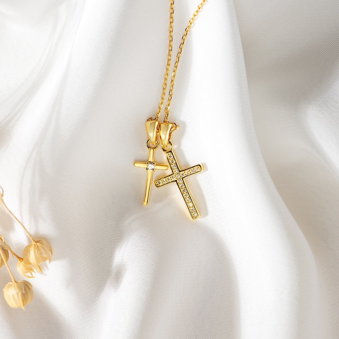 Pray Through It - Double Cross Necklace