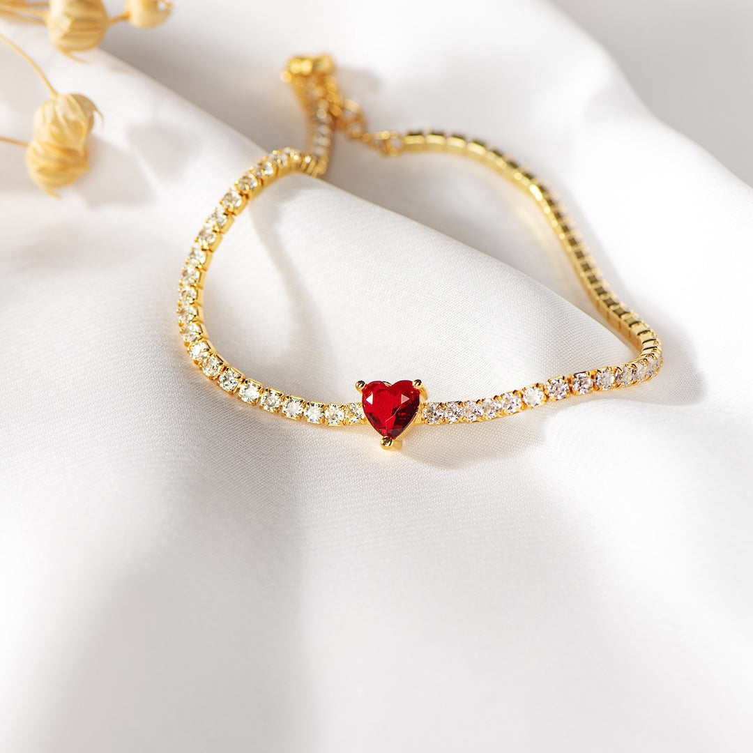 Heart Tennis Bracelet