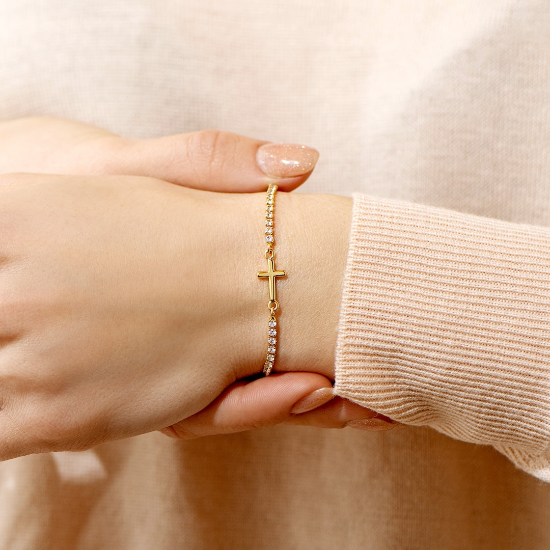Pray Through It - Cross Tennis Bracelet