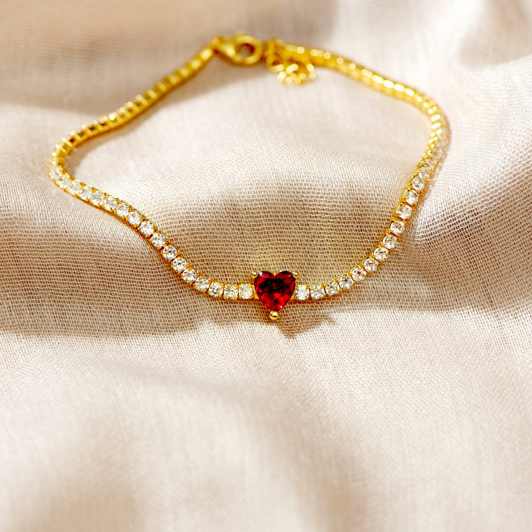Heart Tennis Bracelet