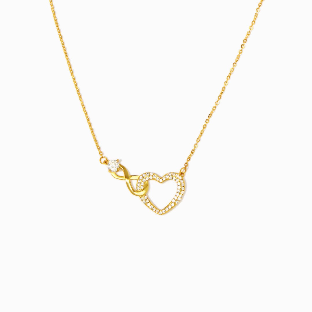 Silver Double Infinity Heart Pendant Necklace | Classy Women Collection
