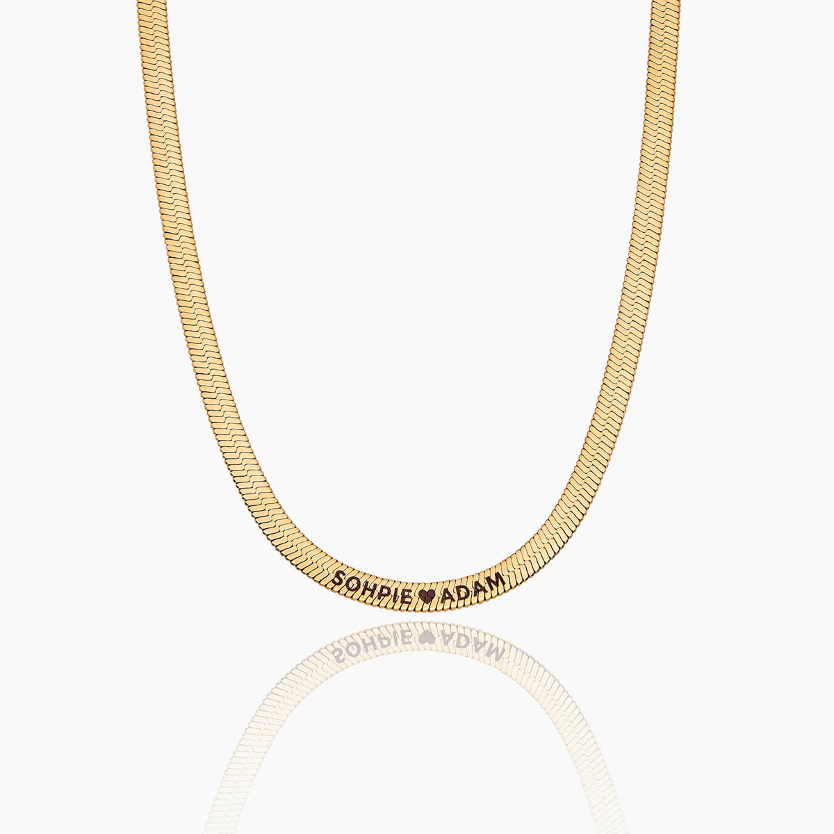 Engraved Herringbone Necklace