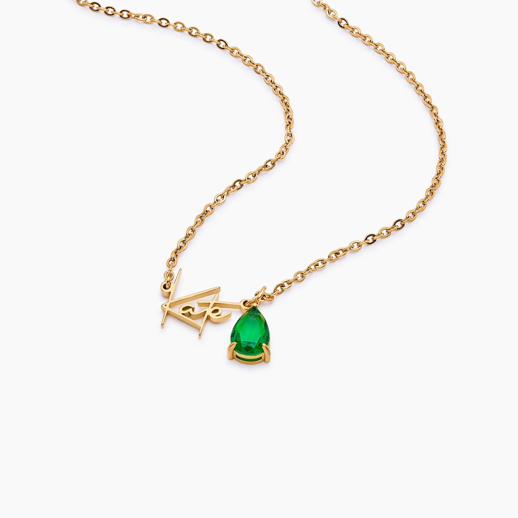 Signature Name and Birthstone Necklace