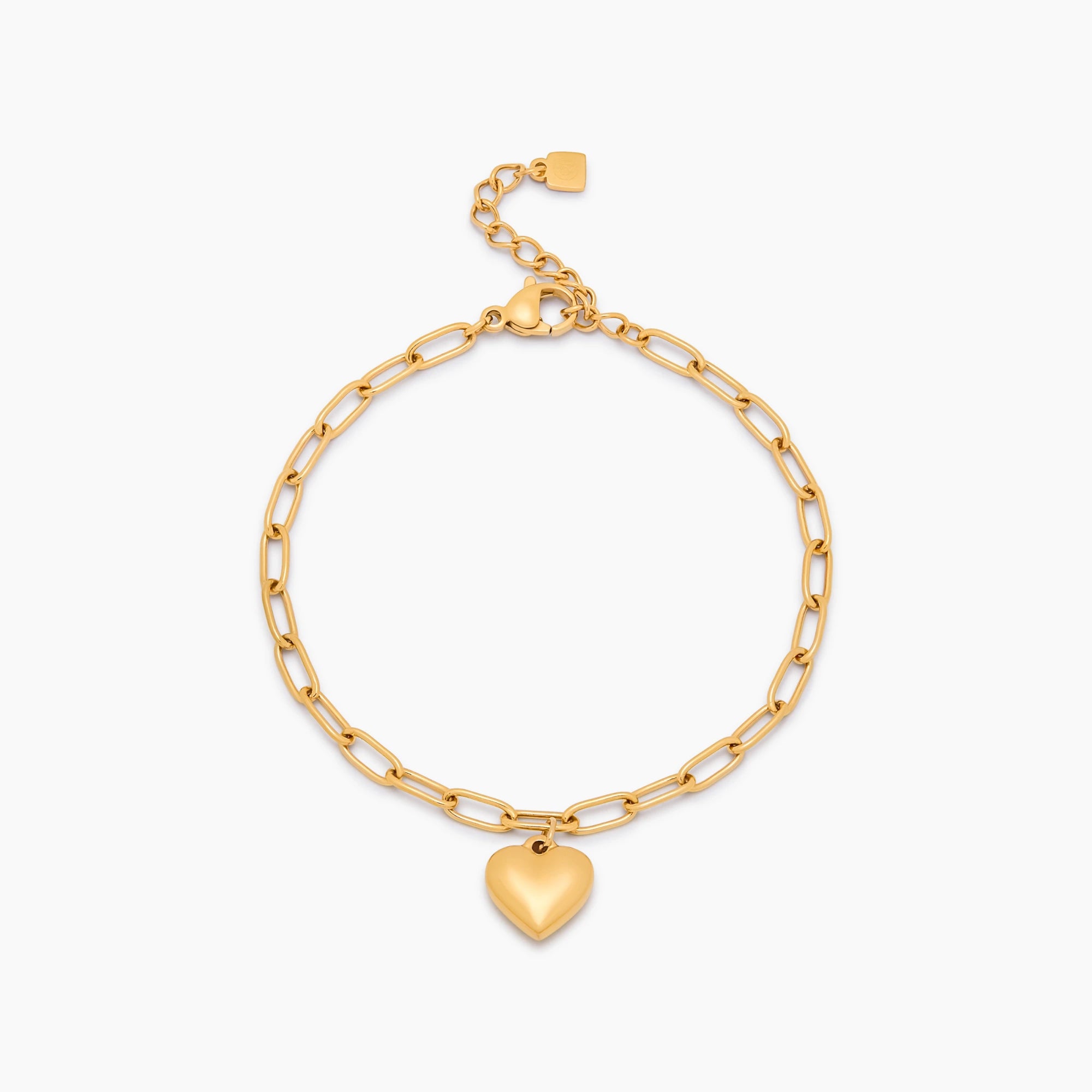 Paperclip Heart Charm Bracelet