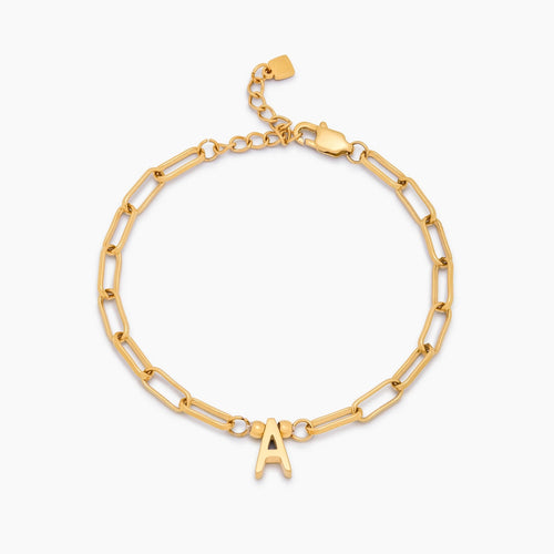 Paperclip Initial Charm Bracelet