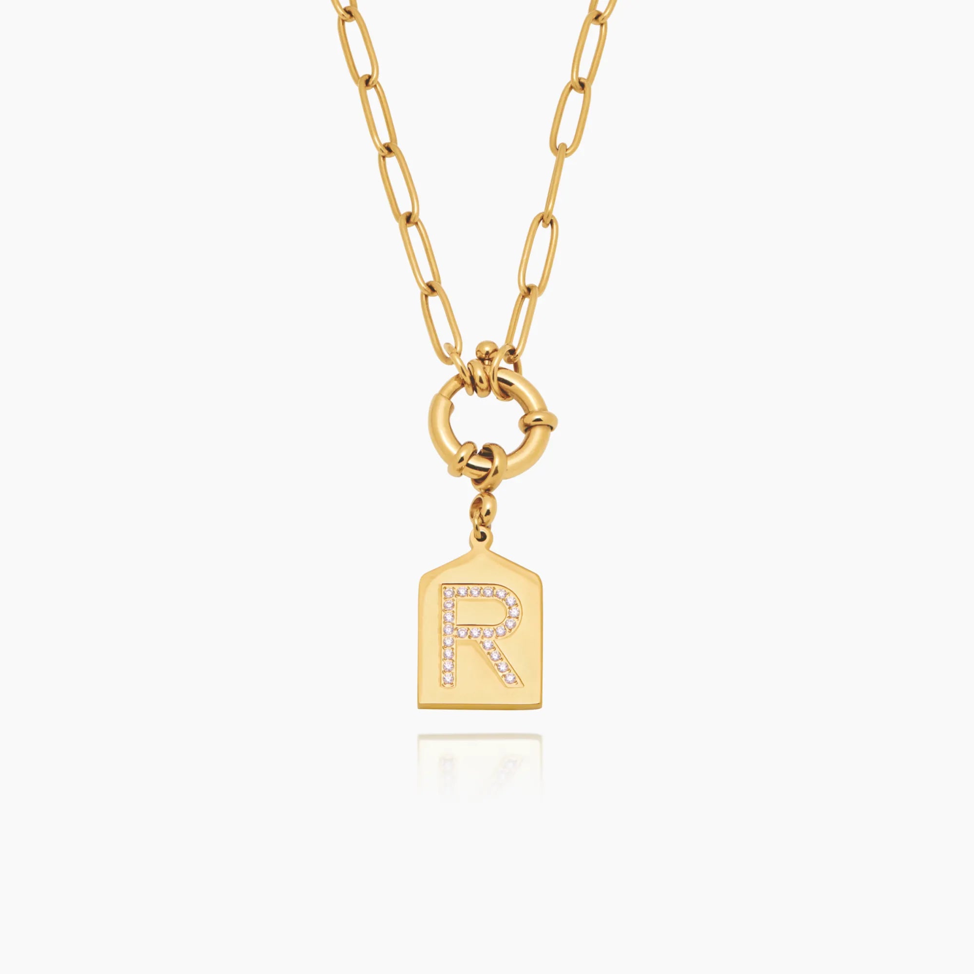 Pavè Initial Pendant Necklace