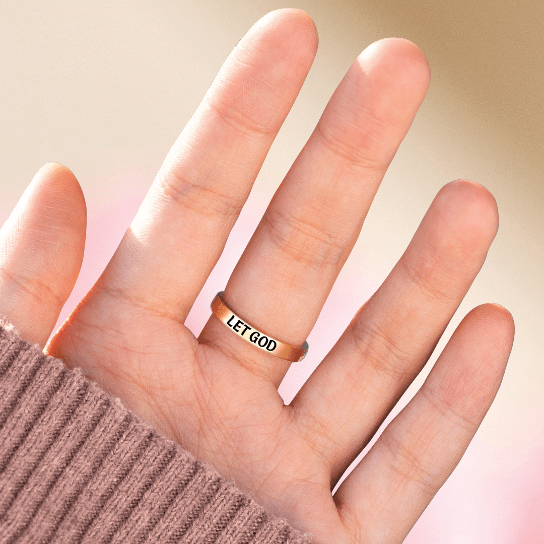 "Let God" - GOLDEN CROSS RING
