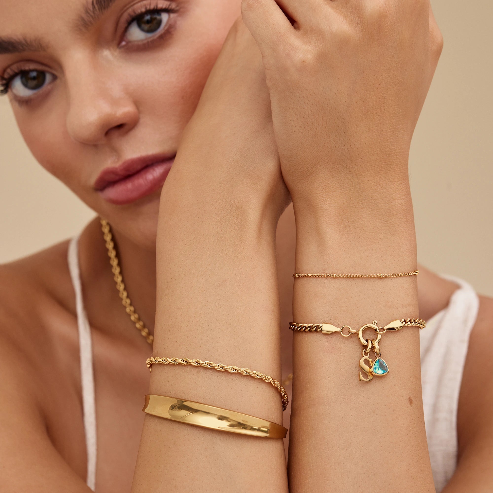 Rainbow Shaped Cuff Bracelet
