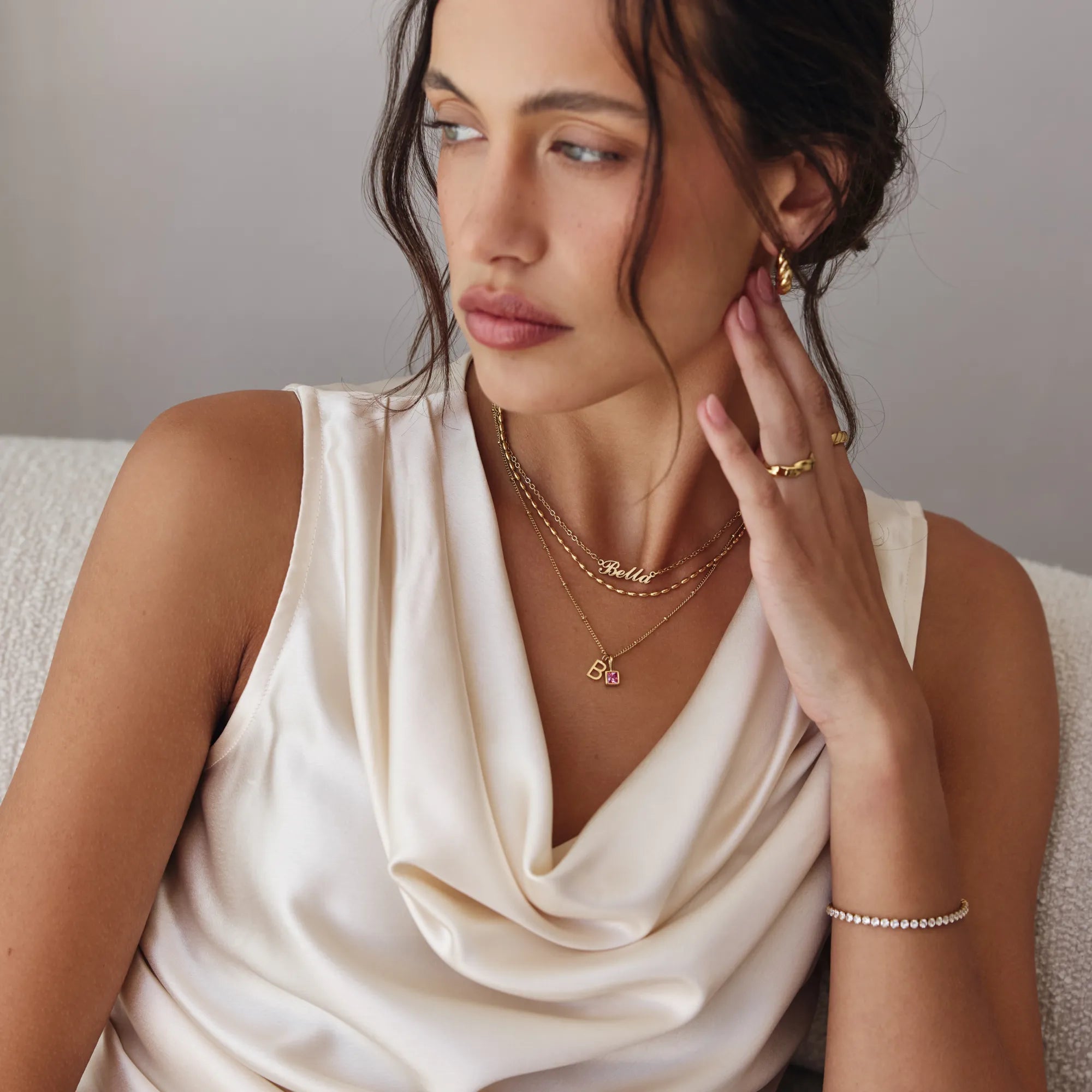 Gem Initial Necklace