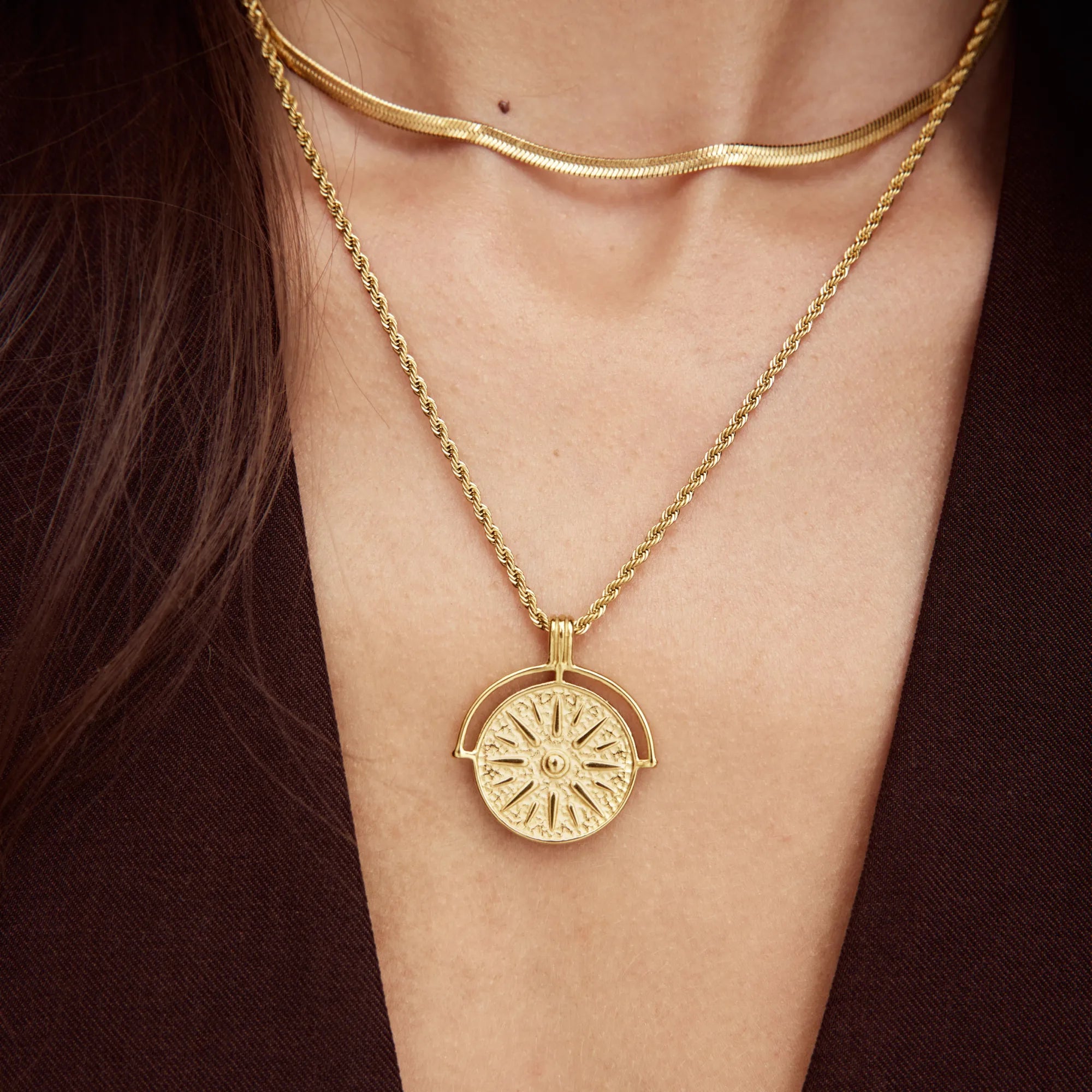 Compass Medallion Necklace