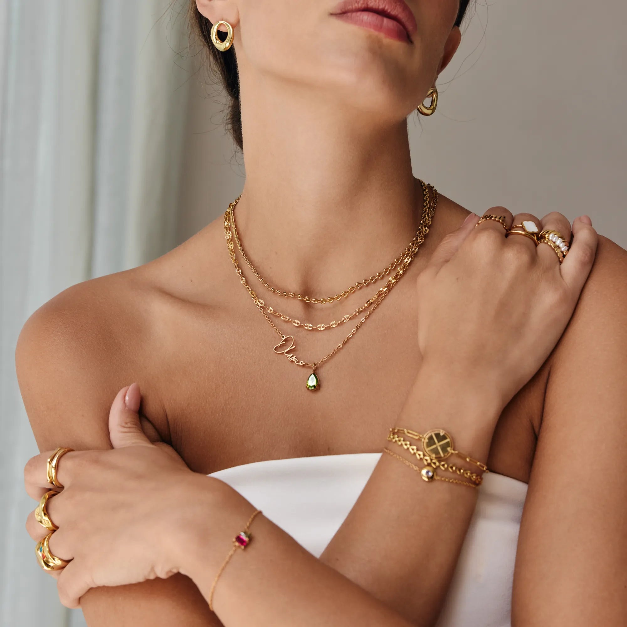 Signature Name and Birthstone Necklace