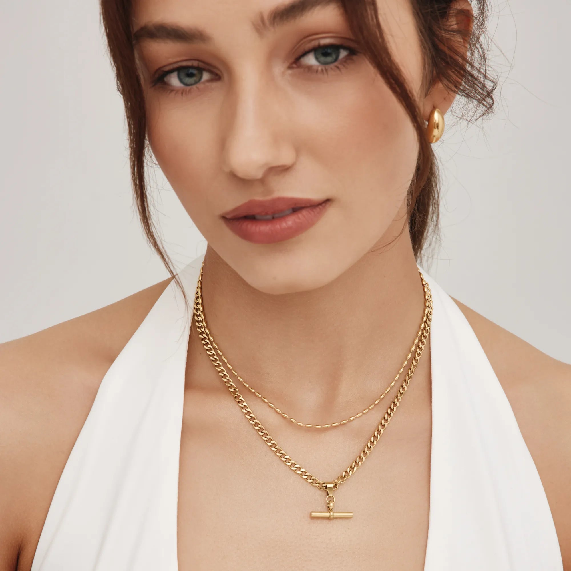 Balance Curb T-Bar Necklace